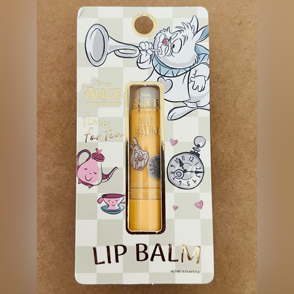 Disney Alice in Wonderland Lip Balm Yellow 0.12 oz Balm Time for Tea Edition